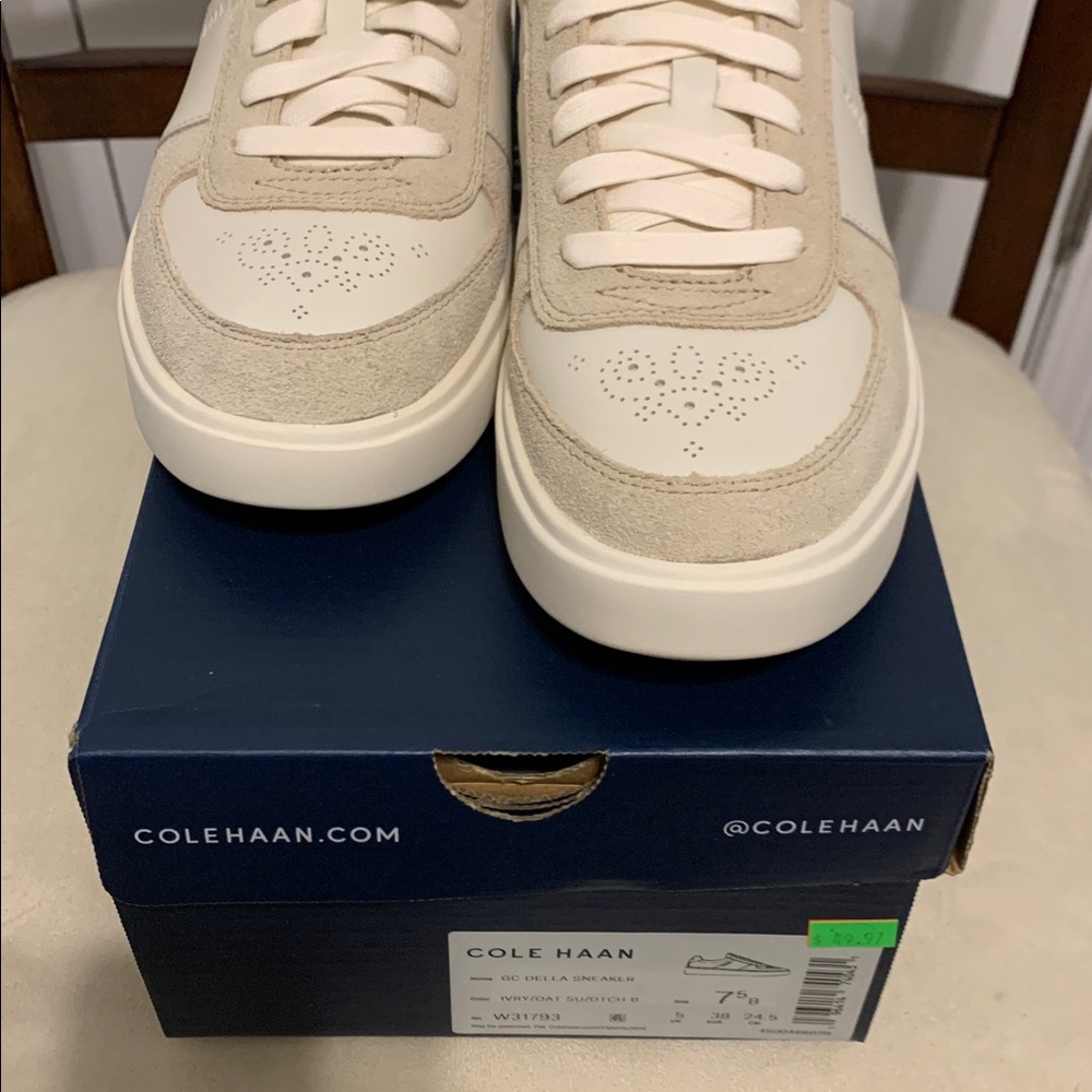 Cole Haan Women’s Beige and Navy Sneakers - Picture 3 of 11
